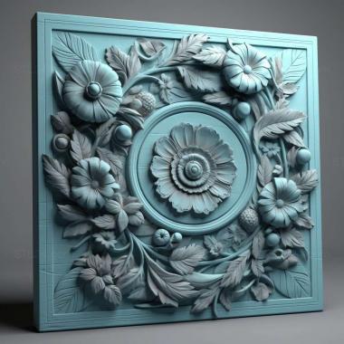 Patterns and decorations stl light blue 3 3d model